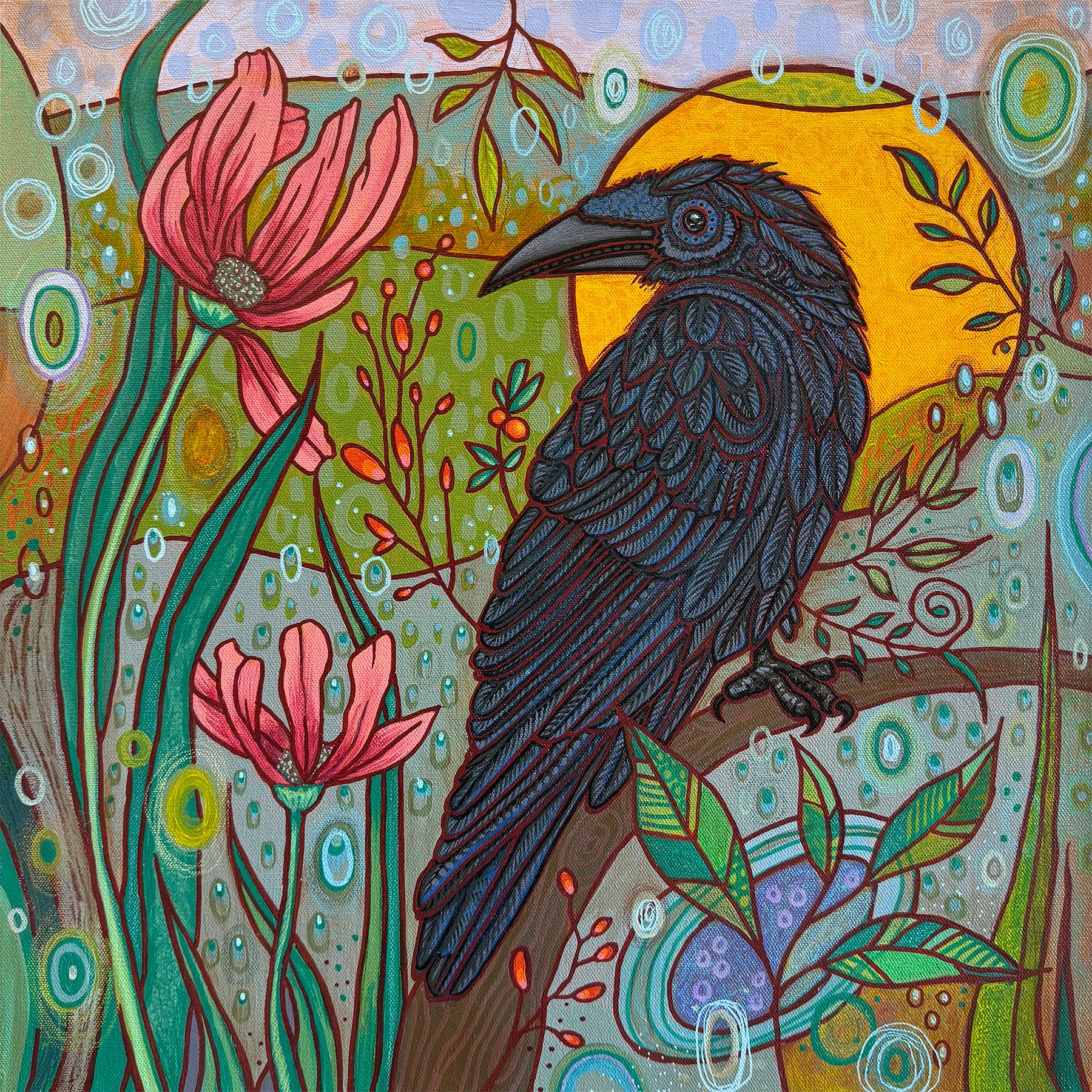 Raven in Bloom